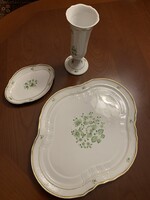 Hollóházi Scarbantia porcelán váza, tál (40 cm) Új