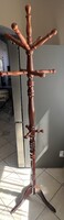 Walnut-colored wooden coat rack