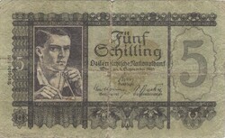 5 schilling (1945) Ausgabe 1951 Ausztria Ritka 2.