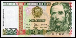 Peru 1000 intis UNC 1988