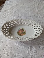 Áttört oldalú Bavaria porcelán kínáló tál