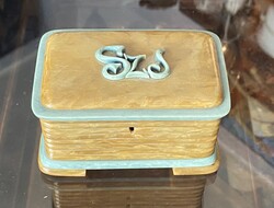 SZ I MONOGRAMOS BAKELIT ÉKSZERES ART DECO ÉKSZERTARTÓ DOBOZ 12 X 8 X 7 CM