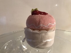 MUFFIN - PLÜSS - 8 x 6 cm - HÍMZETT -  GYŰJTEMÉNYBŐL - HIBÁTLAN