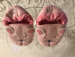 SLIPPER - GIRL - NEW - GEORGE - MOUSE - ENGLISH - PLUSH - sole - 10 x 5 cm - PERFECT - DECORATION ALSO