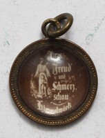 2 fillér 1893 vallásos medállnak átalakítva - őrangyal