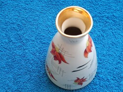 Porcelán váza Drasche Kőbányai Porcelángyár 1957-65 art deco Ø7x11,5cm