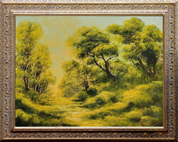 Marjai Antal: Tavaszi fények - Kerettel: 72x92 cm - Alkotás: 60x80 cm - száma: 2403/685