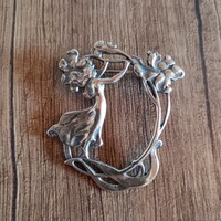 Antik ezüst szecessziós bross / kitűző