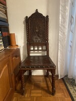 RITKA, TRÓNSZERŰ ANTIK BŐRSZÉK – 1900 KÖRÜL