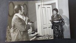 1968 MÁRKUS LÁSZLÓ SZÍNÉSZ KIRÁLY + GYIMESI PÁLMA SZ.NŐ MADÁCH SZÍNHÁZ KORABELI PECSÉT JELZETT FOTÓ