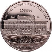 Magyarország,10000 forint 2021 PP - Szegedi Tudományegyetem 100. évfordulójára UNC ezüst 925