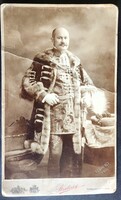 1907 Gyula Kubik, railway construction engineer, complete Hungarian costume, decorative sword, Strelisky k u k, photo