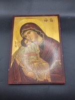 Vlagyimir-i Istenanya ikon (25x18 cm) – Aranyozott fa táblakép
