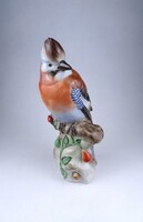 1Z996 Nagyméretű Herendi porcelán madár szajkó figura 33 cm