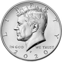 USA,half dollar 2020 P aUNC+ nikkel