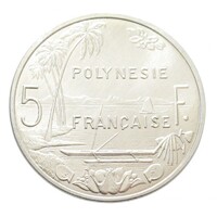 Francia Polinézia,5 francs 2003 aUNC+ aluminium