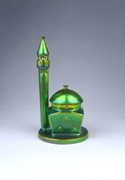 1Z994 Eozin mázas Zsolnay porcelán dzsámi 14 cm