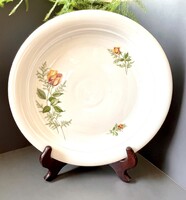 Vintage sárga rózsás Kahla porcelán tányér NDK