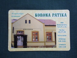 Kártyanaptár,Korona Gyógyszertár,patika,Balmazújváros, 2018  (5)