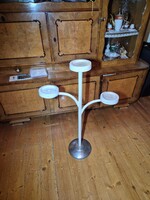 Retro Space Age fém virágtartó állvány – 100 cm, króm talppal