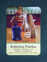 Kártyanaptár,Mérleg Gyógyszertár,patika,Pécs,üveg patikaedény, 2018  (5)