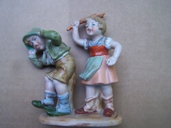 Régi Bertram porcelán gyerek pár figura - Veszekedő gyerekek