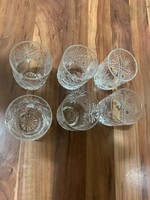 6 darabos, kézzel csiszolt kristály pohár készlet - hibátlan állapotban