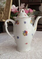 Pirkenhammer Czechoslovakia porcelán kávéskanna fedővel – vintage darab, 18 cm