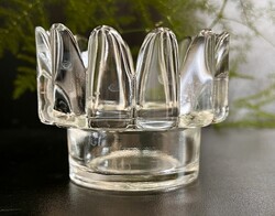 Sven Palmqvist: Orrefors "Princess" korona alakú kristálytál / gyertyatartó