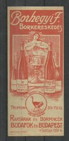1920.- 1 db számolócédula - Borhegyi F. - Borkereskeddő