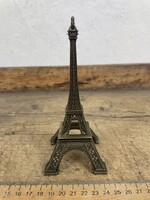 -AX410- Eiffel-torony makett fém dísztárgy Párizs szobor modell antikolt dekoráció figura 16cm