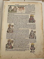 Hartmann Schedel: Nürnbergi krónika (Liber Chronicarum), 1493 – 3 eredeti fametszetes lap