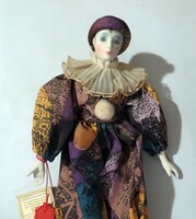 Régi antik velencei porcelán bohóc baba számozott ﻿Gode Maskerade 39 cm Ricardo