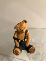 SZOBOR - KERÁMIA - ANGOL - KÉZIMUNKA - GYŰJTŐI DARAB - MACKÓ - 5 x 3,5 x 3,5 cm - RÉGI - HIBÁTLAN