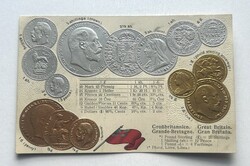 Nagy-Britannia és Írország / Egyesült Királyság 14 db érme / 4 nyelvű - Dombornyomott érmés képeslap