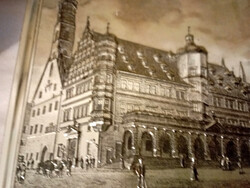 VINTAGE PLÉH DOBOZ kidomborodó városkép - 20x20 - Art&Decoration