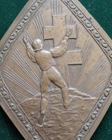 Ujpesti Bélyeggyűjtők Klubja, irredenta plakett 1936, eredeti dobozában