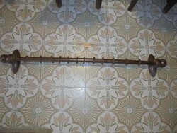 Turned wooden curtain rod holder, curtain rail