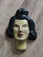Art deco fali kerámia maszk