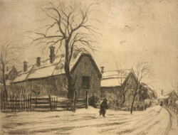 (N) Élesdy István (1912-1987) : Tél falun