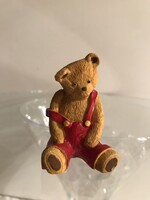 SZOBOR - KERÁMIA - ANGOL - KÉZIMUNKA - GYŰJTŐI DARAB - MACKÓ - 5 x 3,5 x 3,5 cm - RÉGI - HIBÁTLAN