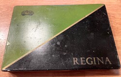 Antik Regina régi fém art deco pléh cigarettás doboz 1920-40-es évek