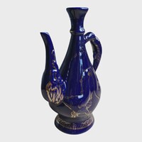 Ritka, jelzett mongol kobaltkék-arany sárkányos güc kiöntő (24 cm)