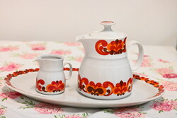 Retro Colditz porcelán szett – kancsó, kiöntő + ovális tál