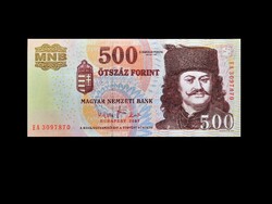 500 FORINT -UNC  2007 II. RÁKÓCZI FERENC elől - SÁROSPATAKI VÁR - hátoldal