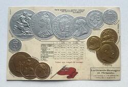 Nagy-Britannia és Írország / Egyesült Királyság - Polgári lobogó - Dombornyomott érmés képeslap