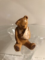 SZOBOR - KERÁMIA - ANGOL - KÉZIMUNKA - GYŰJTŐI DARAB - MACKÓ - 5 x 3,5 x 3,5 cm - RÉGI - HIBÁTLAN
