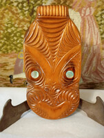 Kauri Fa Múzeum Új-Zéland - kézzel faragott  FALIKÉP  MASZK -17 cm - Art&Decoration