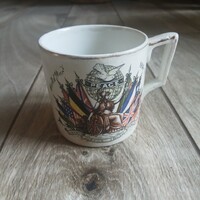 I. világháborús brit porcelán emlékpohár/bögre II. (7,7x10,6x8,1 cm)