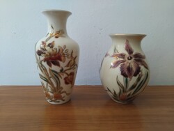 Zsolnay Orchideás Vázapár Exclusive – Hibátlan, Vitrin Állapot (18 cm és 13 cm)